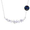 Collar de Glicinia Luminosa de Plata Pura S999, Cadena para Clavícula de Plata Pura de Gama Alta Nicho de Lujo Ligero, Regalo de San Valentín para Mujeres