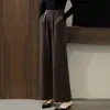Novedad Otoño e Invierno Pantalones de Punto de Lana 100% Pura Pierna Ancha para Mujer Dosis Holgados Adelgazantes Casual Ropa de Abrigo Pantalones de Seda Brillante