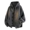 Cárdigan con Capucha Suéter de Punto para Hombre Ropa de Abrigo Otoño Invierno Piel de Nutria Marina Suave y Esponjoso Estilo Old Money Holgado Tejido de Punto Otoño Invierno