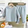 Conjunto Térmico Íntimo Infantil, Roupas de Outono Espessadas de Veludo Austríaco para Bebê com Calça Comprida, Pijamas de Veludo Sem Costura Outono e Inverno para Crianças de Tamanho Médio e Grande