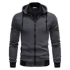 Nueva chaqueta con capucha holgada de color liso casual para otoño e invierno, forrada de polar, con doble cremallera, top de otoño de manga larga