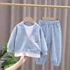 Conjunto de Otoño para Bebé Niño Elegante 2025 Nuevo Ropa para Niños Otoño Niños Guapos Ropa para Niños Estilo Coreano Conjunto de Dos Piezas