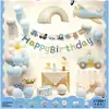 Ins Juego de Globos para Decoración de Cumpleaños Niños Niñas Fiesta de Cumpleaños de Bebé Accesorios para Disfrazar Escena