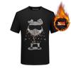Camiseta europea de estación con pedrería de cerdo forrada de vellón para hombre ins moderna combinable otoño e invierno Nuevo tipo con espíritu Ajustado Moda