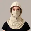 Chapéu com Protetor Solar de Rosto Inteiro Integrado Feminino de Verão Respirável para Uso Externo Máscara de Proteção para o Pescoço Proteção UV Proteção para a Cabeça