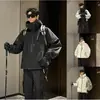 Marca de moda Jianheng Ropa para hombre [Reversible] Chaqueta con capucha para mujer, Abrigo de alta gama versátil de corte holgado para hombre