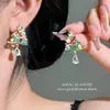Pendientes de Árbol de Navidad Coloridos Dopamina con Pedrería, Diseño Pequeño y Exquisito, Pendientes Versátiles y Suaves Elegantes para Mujer