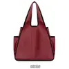 Bolsa de Compras Dobrável de Grande Capacidade Color Block, Impermeável, Pode Carregar Garrafas de Água, Bolsa de Ombro, Bolsa Portátil para Armazenamento, Sacola de Supermercado