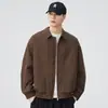 Jaqueta retrô estilo japonês para homens, novo casaco de primavera e outono com gola de lapela, cor sólida, estilo workwear, caimento solto, versátil, moderno e simples