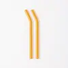 Pajita de Vidrio de 15 cm Corta Curva Recta Alta Resistencia al Calor de Borosilicato Accesorios para Taza de Café Taza de Agua Pajita