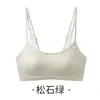 Sujetador anti-exposición strapless de lino de lujo ligero para mujeres con poco busto, delgado, sin varillas, push-up, con tirantes finos de purpurina, sujetador sexy