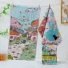 Toalla de gasa de algodón puro de cuatro capas para adultos, absorbente y de secado rápido, adecuada para bañar gatos, diseño lindo, nuevo para mujeres