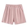 Ropa de Mujer de Comercio Exterior Primavera y Verano 2025 Estilo Europeo y Americano Color Puro Traje de Manga Larga Chaqueta + Pantalones Cortos A-Line Traje para Mujer B129126