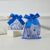 En stock bolsa de joyería de lazo al por mayor bolsa de malla transparente multicolor bolsa de almacenamiento de joyería de anillo bolsa de cordón cosmético