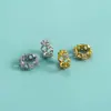 Plata de Ley S925 Chapada Diamante Trébol de Cuatro Hojas Separadores Cuentas de Transferencia de Dinero Pulsera de Cristal con Cuentas DIY Accesorios de Cuentas Sueltas