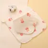 Babero para bebé recién nacido de algodón de cuatro capas, tela arrugada, pañuelo cuadrado, encaje, babero multifuncional