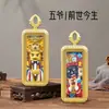 Deus da Riqueza Amarelo Estilo Xizang, Deus da Riqueza Preto, Tara Verde, Zhaliram, Divindade Padroeira do Zodíaco, Pingente Thangka Tridimensional Pintado à Mão