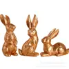 Explosiones Transfronterizas Conejo de Pascua con Flock Jardín Adornos Decorativos Musgo de Simulación Lindo Conejo de Resurrección Joyería de Escritorio