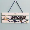 Estilo Mediterráneo Creativo Madera bienvenido bienvenido a Etiqueta de Instrucción Colgante de Pared Artesanía Decoraciones