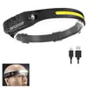 Faro con Sensor de Onda de Silicona Nuevo Transfronterizo Carga USB Luz Fuerte Camping al Aire Libre Correr Pesca Faro Tipo Gorra