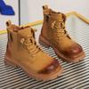 Botas para niños Otoño e Invierno Nuevas Botas Martin de suela blanda para niños grandes y estudiantes Botines Botas de cuero cálidas con forro polar para bebé