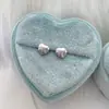 Pendientes de Corazón con Púa de Plata 925 para Mujer, Estilo Coreano, Versátiles, Pendientes Simples en Forma de Corazón, Estilo Fresco y Moderno, Pendientes Exquisitos