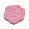 Adesivos de selo de cera de rosa folha multicoloridos de tamanho pequeno, adesivos de selo de cera quente para selar envelopes