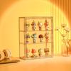 Qué estante de exhibición acrílico transparente con tapa almacenamiento a prueba de polvo caja ciega de mano caja de exhibición Lego burbuja Mart