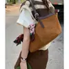 Bolsa Satchel Retrô Cesta de Legumes Bolsa Feminina 2025 Nova Moda Bolsa Tote de Camurça Bolsa de Ombro Único Axila