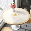 Toalha de Mesa Redonda Impermeável e à Prova de Óleo Sem Lavar Vidro Macio PVC Tapete para Mesa de Jantar Redonda Luxo Leve High-End Toalha de Mesa para Mesa de Centro