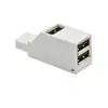 Mini hub USB de expansão portátil em liga de alumínio com 3 portas USB 3.0 e 2.0 em linha