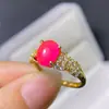 Anillo Nuevo de Ópalo Rosa Colorido Piedra Principal 7*9mm Plata S925 Incrustación Fina