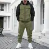Comércio Exterior Transfronteiriço Inverno Tamanho Grande Estilo Americano Fleece Pesado Solto Masculino Casual Esportivo Multibolsos Conjunto de Roupa de Trabalho para Homens