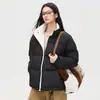 Jack Chuan Yang Marca Americana Moderna Cinco Estrelas Estampa Completa Jaqueta de Algodão Dupla Face Masculina Feminina Inverno Espessada Aquecimento Casaco Pão Roupas de Algodão