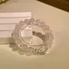 Pulsera de Cristal Blanco y Cristal Rosa Natural con Cuentas Grandes para Atraer Flores de Durazno y Buena Suerte, Pulseras para Niñas, Regalos al por Mayor