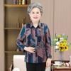 Roupas de meia-idade e idosos camisa feminina primavera e outono 60 anos de idade 70 senhora roupas avó usar manga comprida casaco fino mãe