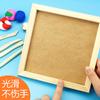 Moldura de argila de plasticina moldura de madeira em branco DIY infantil moldura de foto de madeira em branco floco de neve Argila Branca Moldura de foto em branco trabalhos de jardim de infância