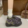Nuevos zapatos atléticos y casuales para mujer 2026, punta redonda retro, suela gruesa, bloques de color de otoño, antideslizantes, versátiles de lona