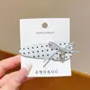 Pinza para el Cabello de Lazo de Puntos Blancos y Negros, Pinza para Flequillo Lateral, Diseño Simple y Versátil, Pasador, Pinza Bb, Elegancia de Alta Gama