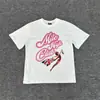 Estampa de Retrato de Carta de Alcatraz Americana Verão Novo Rua Casual Camiseta de Manga Curta Solta Masculina e Feminina