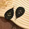 Pendientes de Madera de Venta Caliente Transfronteriza en Amazon Moda Europea y Americana Pendientes de Madera Huecos Geométricos Exagerados Suministro Directo de Fábrica