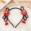 Diadema para el cabello para niños Popular en Internet 2025 Nueva Diadema roja linda de orejas de gato antideslizante para niñas de Año Nuevo