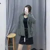 Jaqueta Quente de Lã Polar com Manga Longa para Primavera e Outono Feminino, Cardigan de Manga Longa, Casaco Casual com Gola Alta 439138