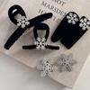 Floco de neve de inverno veludo preto elegante all-match headband outono e inverno acessórios para cabelo grampo de cabelo grampo de cabelo BB clipe textura novo
