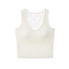 Camiseta sin mangas Sexy de Encaje Hueco de Otoño Temprano Ajustada Sin Sujetador Integrado para Mujer