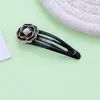 Grampo de Cabelo Camélia Negra Coreano Versátil Acessório de Cabelo Retrô Presilha Top Clip Franja Presilha Lateral Temperamento Feminino Bb Clip