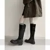 ¡La cara del programa~! Botas de Caballero con Tacón Grueso Delgado y Punta Redonda para Mujer 2026 Otoño/Invierno Nuevas Botas Altas Largas Hasta la Rodilla