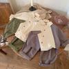 Traje Infantil 2023 Outono Novo Estilo Coreano Terno Meninos e Meninas Design Versátil Conjunto de Duas Peças Moda Infantil