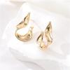 Zhongxing Chapado en Cobre Oro Real de 14K Xiaozhong Coreano Aguja de Plata 925 Pendientes al por Mayor Pendientes Metálicos de Nudo Irregular