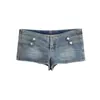 Moda Europeia e Americana Estilo de Rua Jaqueta Jeans Outerwear Cintura Alta Emagrecedor Justo no Corpo Hot Pants Conjunto de Duas Peças M226386